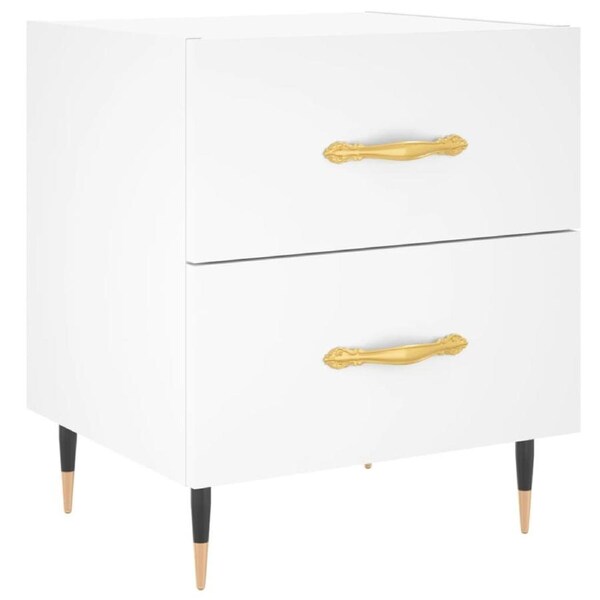 Bedside Cabinet White 40x35x47.5 cm Engineered Wood vidaXL