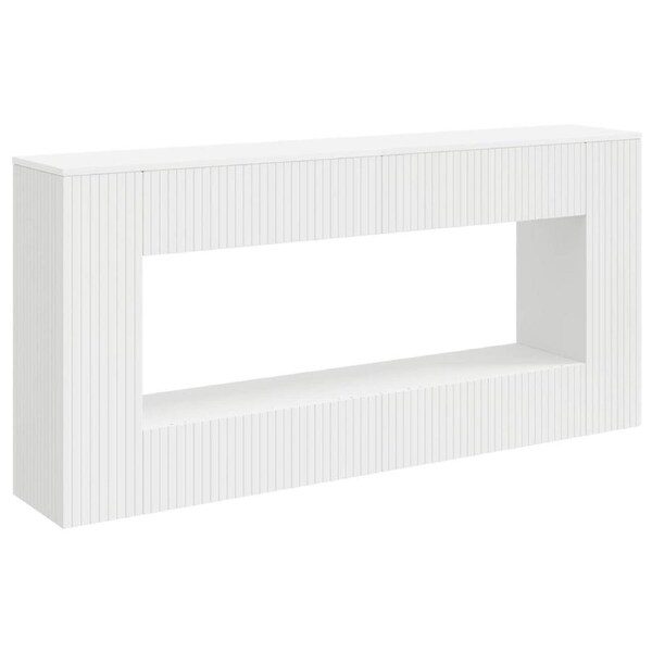 Console Table Striped White 155 x 29 x 74 cm Engineered Wood vidaXL