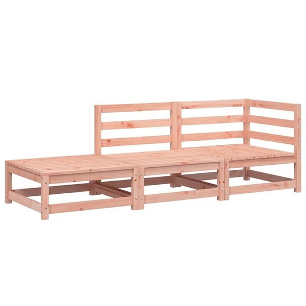 Garden Sofa with Footstool 2-Seater Solid Wood Douglas vidaXL