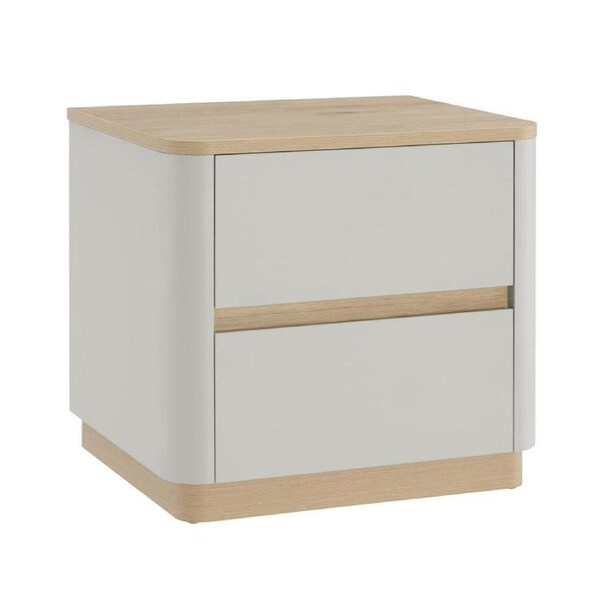 Zaldy Bedside Unit Side Table Nightstand 2 Drawer Grey