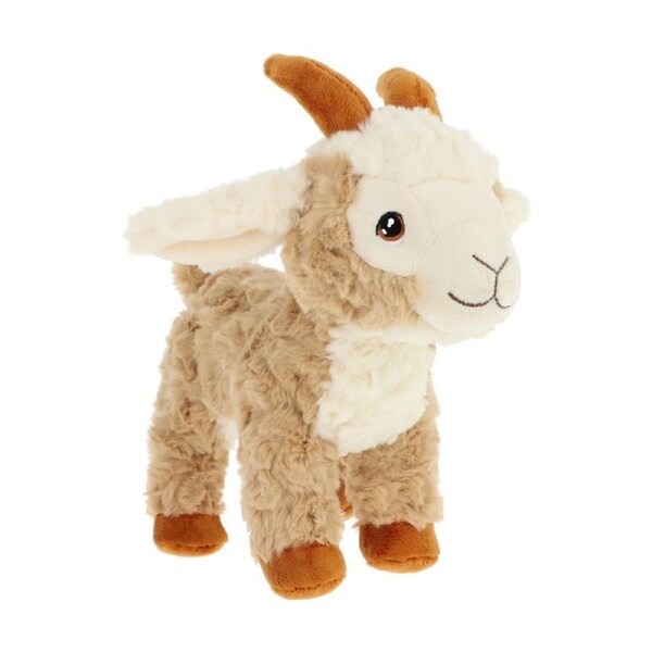 Keeleco Plush Toy Soft Cream/Brown Cuddly Stuffed Animal Pygmy Goat