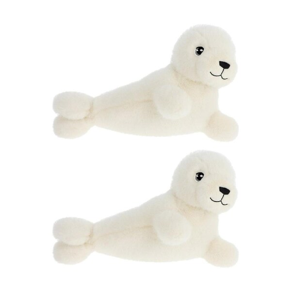 2x Keeleco 100% Recycled Material Weighted 15cm Delux Animal Plush Toy Seal