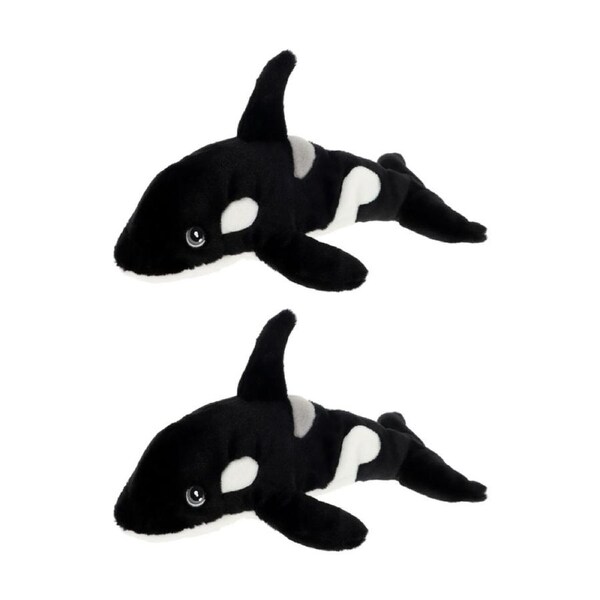 2x Keeleco Delux Plush Toy Soft Recycled Wildlife Collection Orca