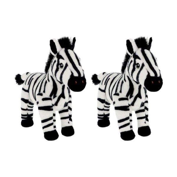 2x Keeleco 100% Recycled Material Soft Huggable Animal Plush Toy Zebra