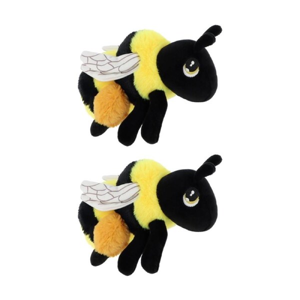 2x Keeleco 100% Recycled Material Weighted 10cm Animal Plush Toy Bee
