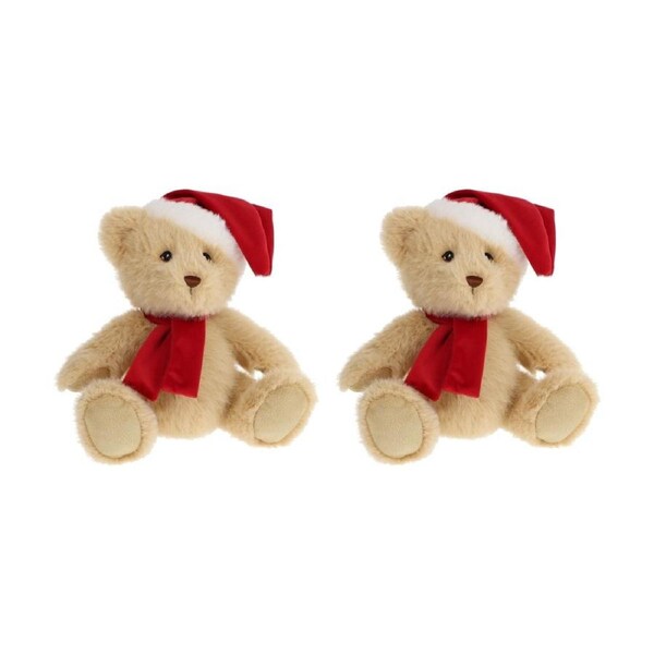 2x Keeleco Christmas Plush Toy 100% Recycled Festive 15cm Stuffed Animal Bear