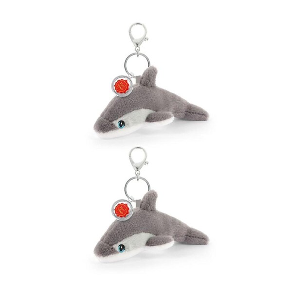 2x Keeleco Recycled Material Plush Toy Bag Charm Keychain Accessory Dolphin