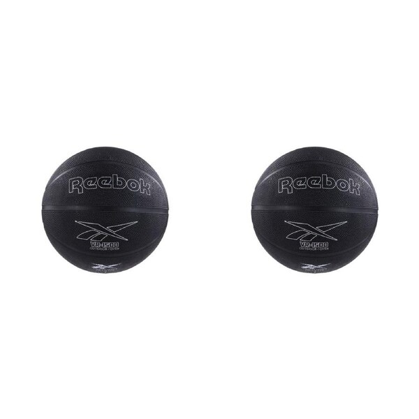 2PK Reebok Basketball Outdoor Durable Rubber Grip Sports Ball Size 6 Black