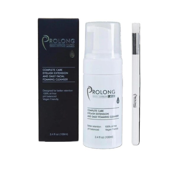 Prolong Lash Eyelash Extension Foaming Cleanser Pump 100ml & Brush