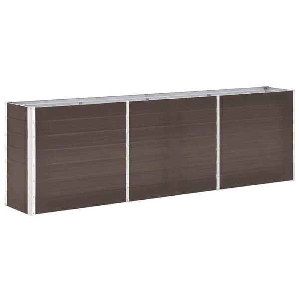 Garden Raised Bed Galvanised Steel 240x40x77 cm Brown vidaXL