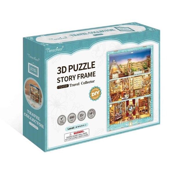 Pack of 460 460pc Tonecheer Travel Collector Story Frame 3D LED Puzzle Kit Book Nook 15Y+