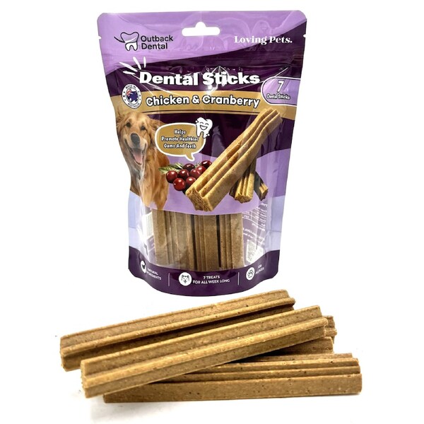 Loving Pets Chicken & Cranberry Dental Sticks 7 Sticks (320g)