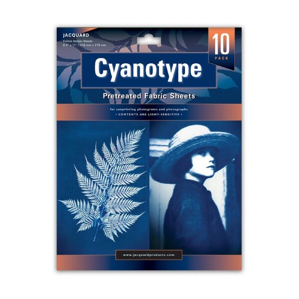 Pack of 10 10pc Jacquard Cyanotype Pretreated Fabric Cotton Sateen Sheets 2.15x2.79m