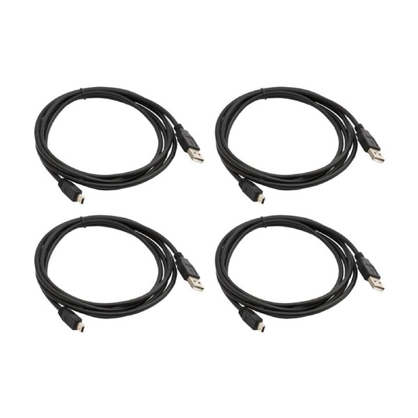 4x Ozemu USB-A 2.0 To USB Micro 5B Data Transfer Cable 1.8m/6ft Black