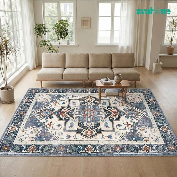 ZUNI Baby Floor Mat 200x300CM Washable Short Pile Play Mat Living Room Blue