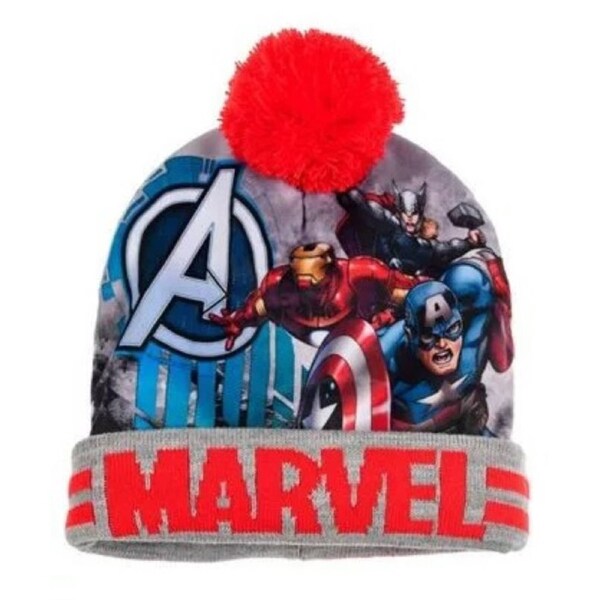 Marvel Avengers Kids Red Winter Beanie Hat and Gloves Set - 54cm