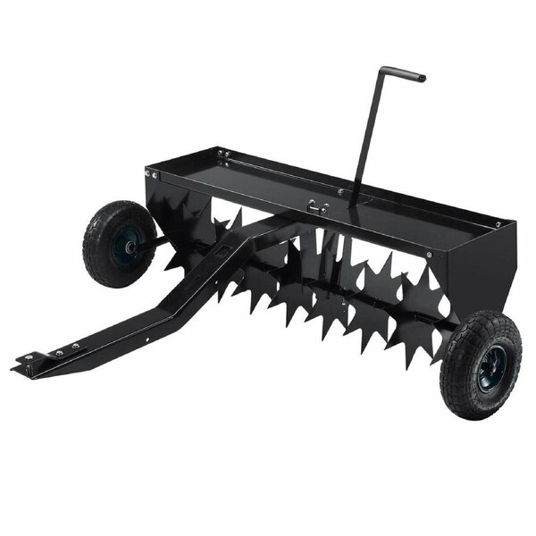 Tow Behind Lawn Aerator 102cm for Tractor & Ride-On Mower, Heavy Duty Galvanised Steel Spikes Tines