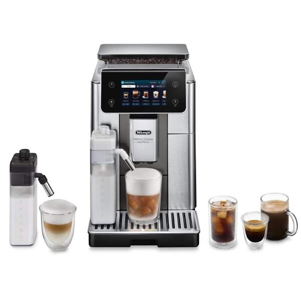 DeLonghi PrimaDonna Aromatic Fully Automatic Coffee Machine Titanium ECAM63075TM