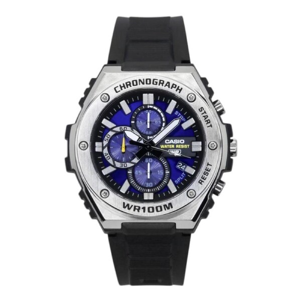 Casio MWA-300H-2AV Mens Watch Blue Dial Chronograph Resin Band 100M Date