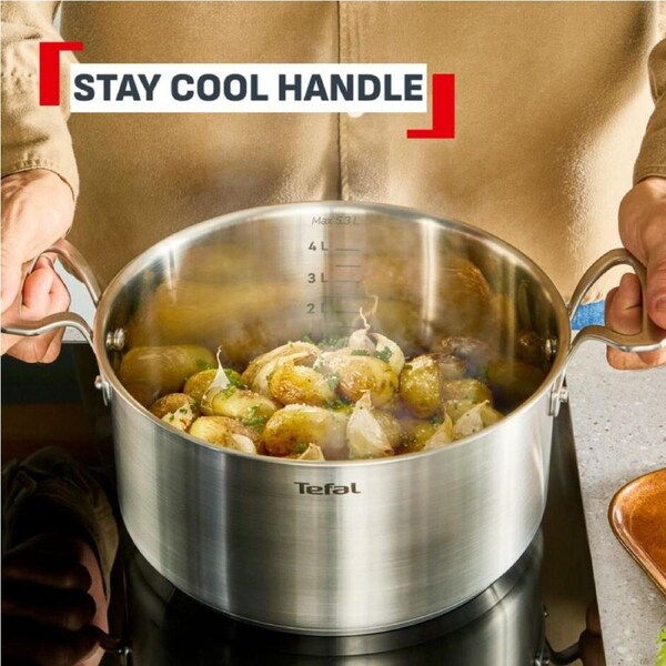 Tefal Space+ Extreme Induction 5 Piece Stainless Steel Pot Set