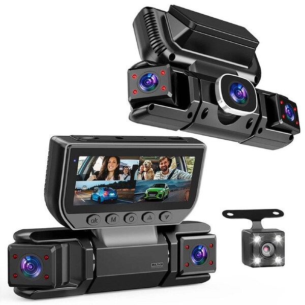 4 Ch Dash Cam 5GHz WiFi Front Rear and Inside with Night Vision G-Sensor for Car