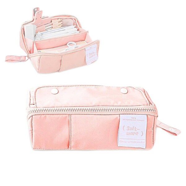 HOLALA Multipurpose Pen Case Large Capacity Extendable Pouch-Pink