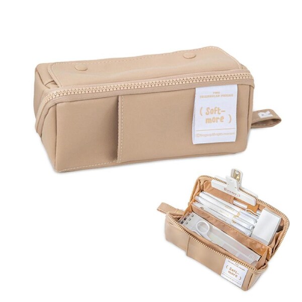 HOLALA Multipurpose Pen Case Large Capacity Extendable Pouch-LightBrown