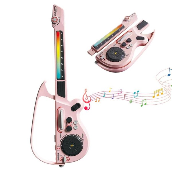 HOLALA Kids Electric Guitar Play Set DJ Turntable Bluetooth-Pink