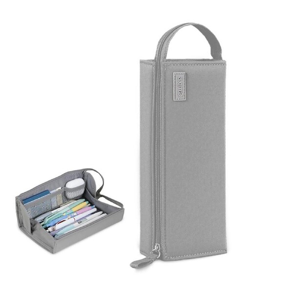 HOLALA Big Capacity Pencil Case Large Pencil Pouch Box Bag-Grey