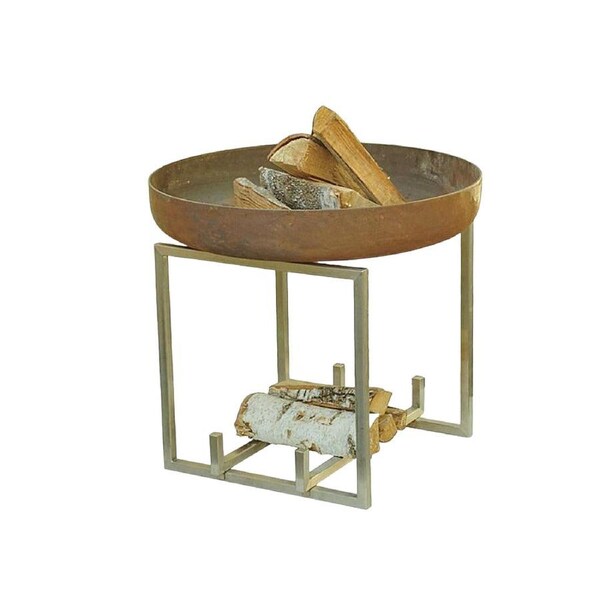 Alfred Riess Hekla Rusting Carbon Steel Wood Burning Fire Pit 63cm