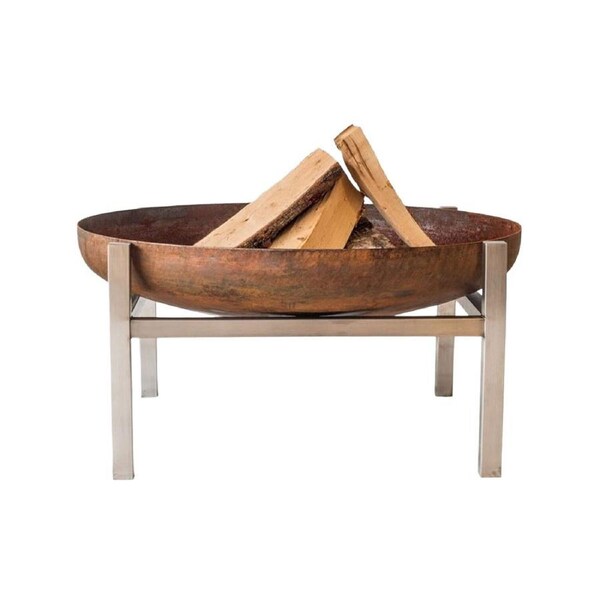 Alfred Riess Inuvik Rusting Carbon Steel Wood Burning Fire Pit 63cm