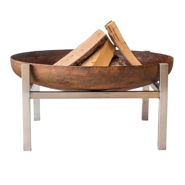Alfred Riess Inuvik Rusting Carbon Steel Wood Burning Fire Pit 79cm