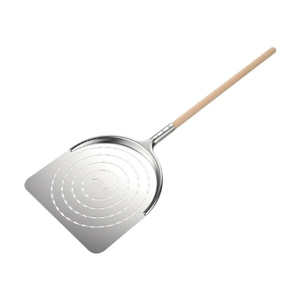 ZiiPa Aquila Stainless Steel Perforated Pizza Peel Beech Wood 95cm