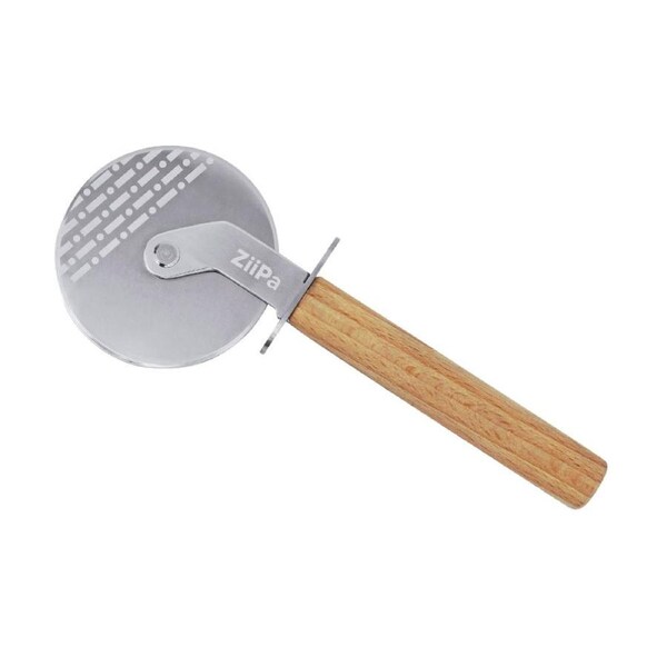ZiiPa Rio Durable Stainless Steel Pizza Cutter Wheel 8cm Beechwood