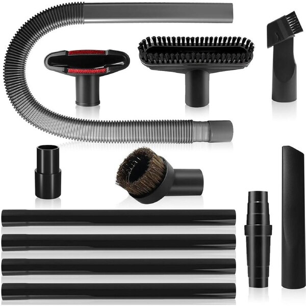 12 Piece Compatible With 1 1/4 Inch(32mm)& 1 3/8 Inch (35 mm) Vacuum Attachments Cleaning Kit With Dryer Lint Vac Attachment/Vacuum Extension Wand
