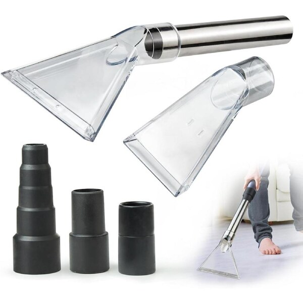 Universal Clear Vacuum Extraction Accessory with 1-1/4\u201c,1-7/8\u201d Adapter,Compatible with All Shop Vac Extractor,Wet Dry Vacuum Cleaner Attachments for Upholstery,Carpet Cleaning