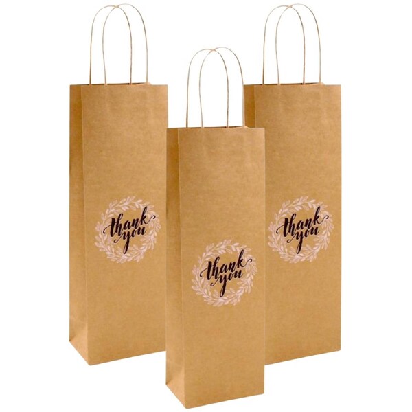 Brown Kraft Paper Happy Birthday Gift Bags 20cm (Pack of 4)