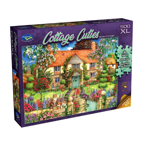 Puzzle - Holdson - Cottage Cuties - Rose Cottage 500 XL Size Pieces