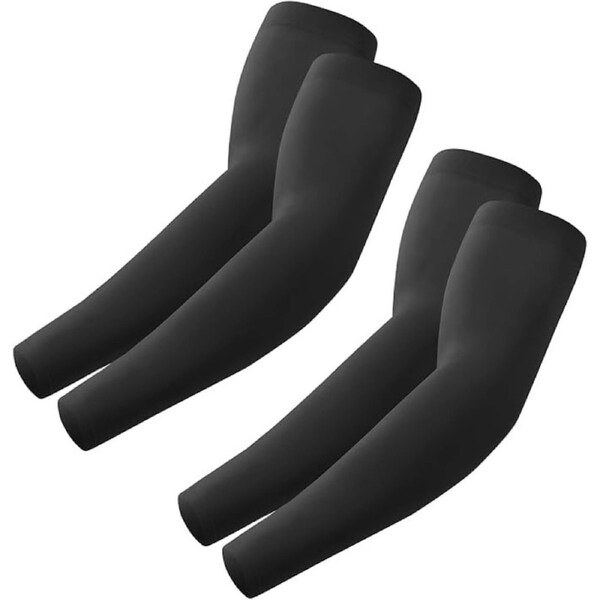 2 Pairs Arm Sleeves for Women Men Youth, Compression UV Sun Protection Sleeves to Cover Arms, Sports Gaming Compression Sleeves BLACK