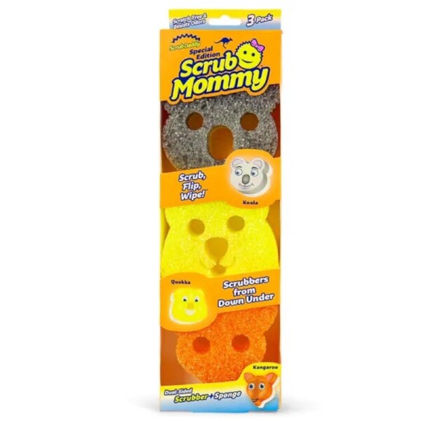 Scrub Mommy Aussie Shapes Sponge 3 Pack