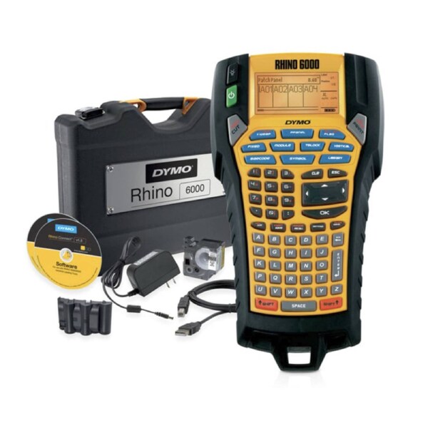 Dymo Rhino 6000+ Hard Case Kit – Rugged Industrial Label Printer with Carry Case, Battery & PC Integration