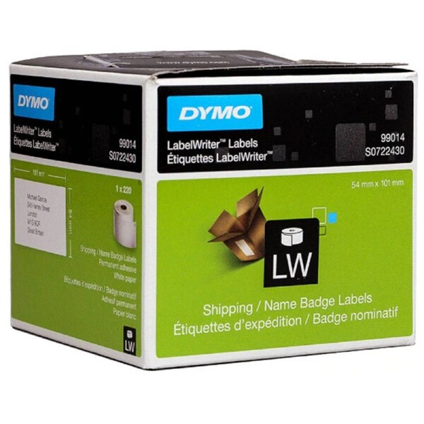 Dymo Ship Label SD99014- 54mm x 101mm (White 1 roll x 220 labels)