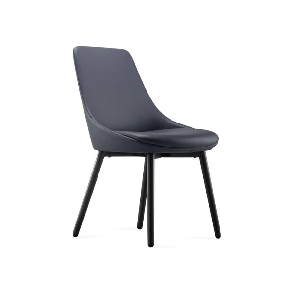 Eros Breakout Chair - Contemporary Upholstered Lounge Chair with Wraparound Back and Black Legs