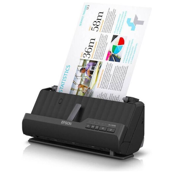 Epson ES-C320W Compact Wireless Duplex Document Scanner - Fast & Space-Saving