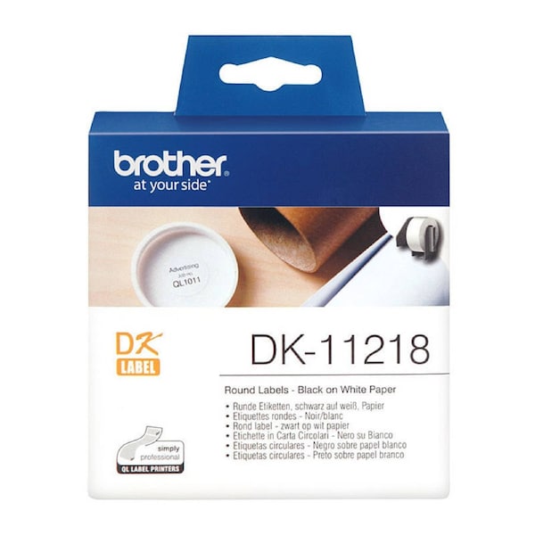 Brother DK-11218 Genuine Round White Labels - 24mm Diameter