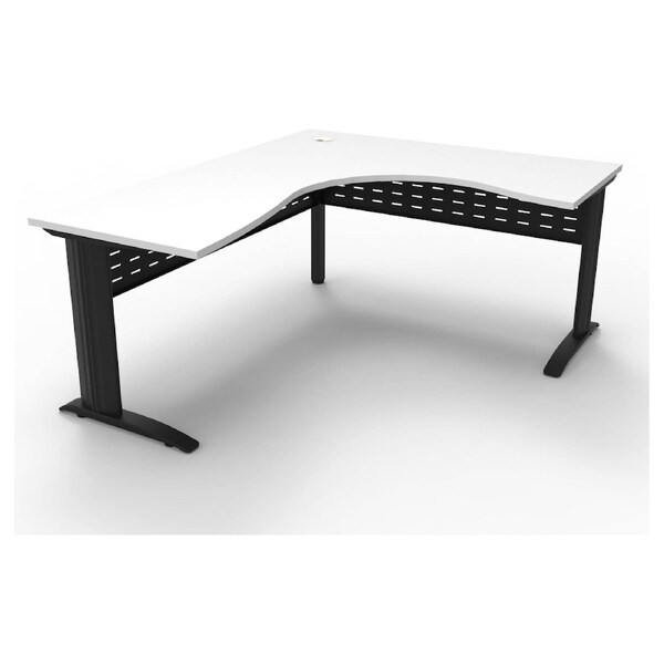 Deluxe Rapid Span Corner Workstation – Heavy-Duty L-Shaped Office Desk with Cable Entry and Metal Frame