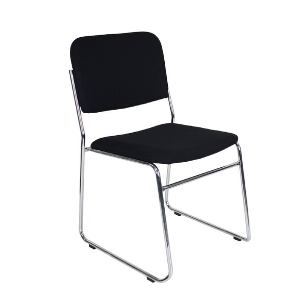 Evo Chair - Black Fabric Visitor Chair with Chrome Sled Base
