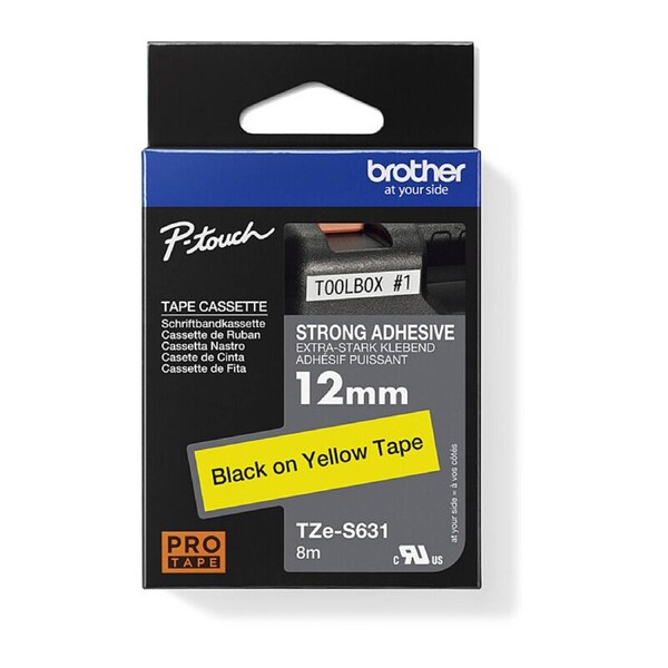 Brother TZeS631 Laminated Labelling Tape - Durable, Long-Lasting, Professional Labels for Home & Office Organization