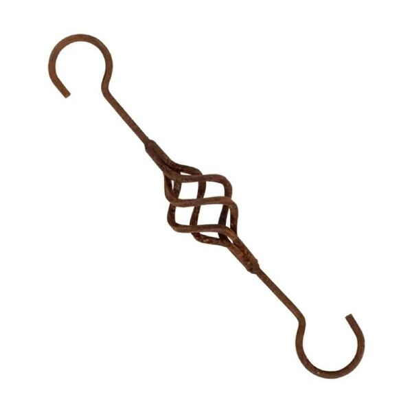 Hanging Hook With Twirl Pre-Rusted Metal Garden Ornament Decor 34cm