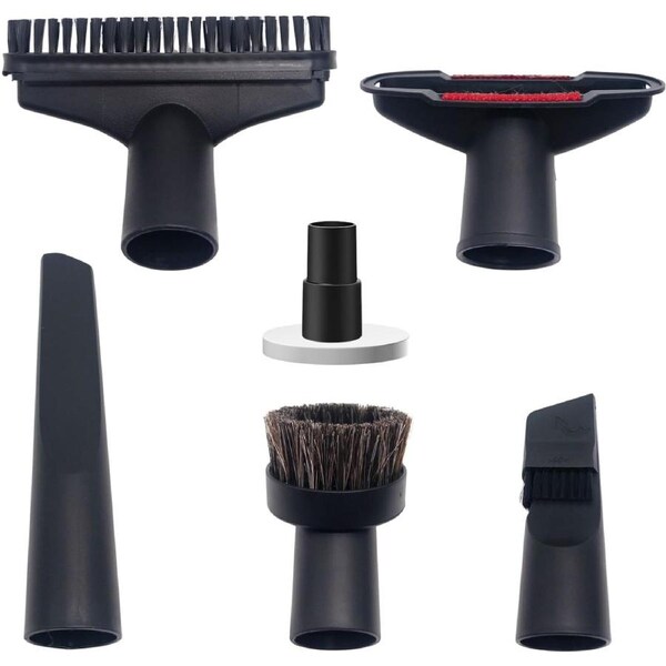for Shop Vacs Replacement Vacuum Brush Attachment 1.25Inch with Soft Horsehair Bristles - 1-1/4'' Vacuum Accessories Compatible with Milwaukee M18, Eureka 3670M & More (Attachment Kit 7pcs)